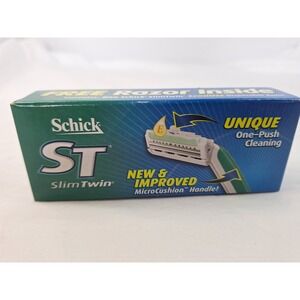 Schick ST SlimTwin Sensitive Disposable Razor One-Push Cleaning Vintage 2007 NEW